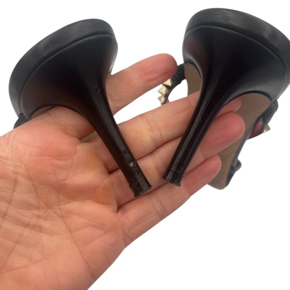 Valentino Garavani Rockstud Alcove Black Leather Pointed Toe Mules EU 39 / US 9 - Picture 5 of 8